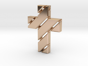 Cross  in 14k Rose Gold Plated Brass