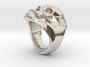 The real Skull Ring (size 9) in Rhodium Plated Brass