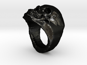The real Skull Ring (size 9) in Matte Black Steel