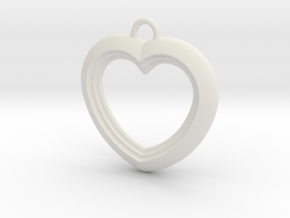 Cascading Heart Pendant in White Natural Versatile Plastic
