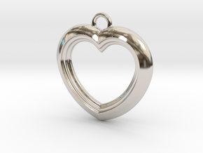 Cascading Heart Pendant in Rhodium Plated Brass