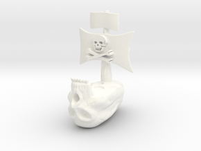 Skull Ship2 in White Processed Versatile Plastic