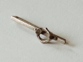 Atlas Vertebra (C1) Tieclip in Polished Bronzed Silver Steel