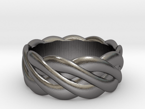 Braided celtic ring - t 19 in Polished Nickel Steel