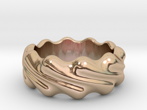 Ring Wave 14 - Italian Size 14 in 14k Rose Gold Plated Brass