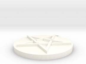 Pentagram Pendant in White Processed Versatile Plastic