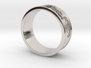 Decorative Ring 2 in Rhodium Plated Brass