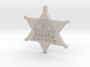 Sunset Sarsaparilla Deputy Sheriff Badge in Natural Sandstone