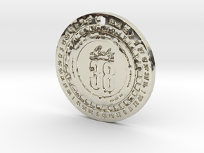 Lucky 38 'Platinum' Chip Pendant in 14k White Gold: Medium