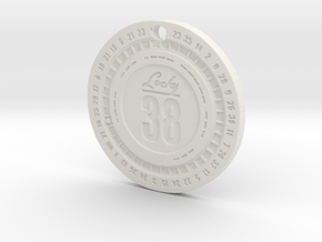 Lucky 38 'Platinum' Chip Pendant in White Natural Versatile Plastic: Small
