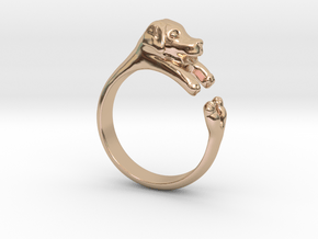 Puppy Dog Ring - (Sizes 4 to 15 available) Size 9 in 14k Rose Gold