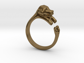 Puppy Dog Ring - (Sizes 4 to 15 available) Size 9 in Polished Bronze