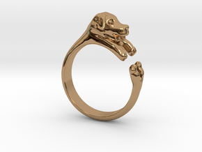 Puppy Dog Ring - (Sizes 4 to 15 available) Size 9 in Polished Brass