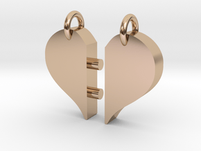 Heart Pendants-redesign in 14k Rose Gold Plated Brass