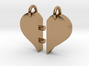 Heart Pendants-redesign in Polished Brass