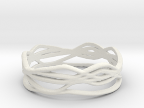 Ring Design 01 Ring Size 8 in White Natural Versatile Plastic
