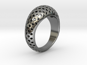 Round Pattern Ring   in Polished Silver