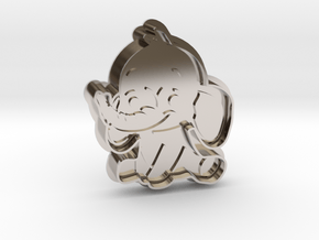 Cookie Cutter - Animal - Elephant in Rhodium Plated Brass