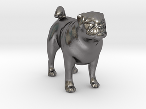 Standing Fawn Pug in Polished Nickel Steel