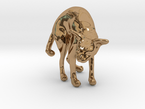 Bending Blue Sphynx in Polished Brass