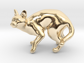 Fearing Gray Chartreux in 14k Gold Plated Brass
