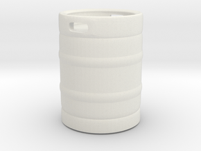 Beer Barrel 01. 1:24 Scale in White Natural Versatile Plastic