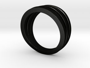 Triband Ring in Matte Black Steel