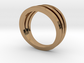 Triband Ring in Polished Brass
