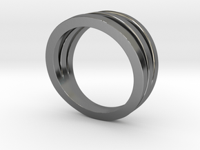 Triband Ring in Fine Detail Polished Silver