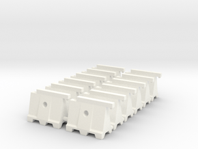 Barricade 02. HO Scale (1:87) in White Processed Versatile Plastic