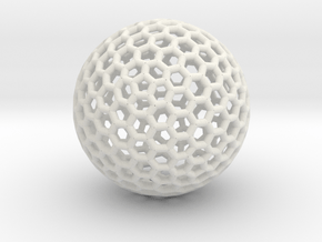 Goldberg Polyhedron pendant in White Natural Versatile Plastic