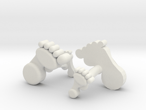 Dad And Baby Feet Cufflinks in White Natural Versatile Plastic