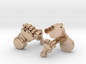 Dad And Baby Feet Cufflinks in 14k Rose Gold