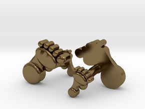 Dad And Baby Feet Cufflinks in Polished Bronze