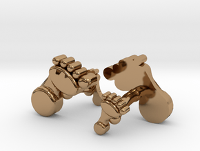 Dad And Baby Feet Cufflinks in Polished Brass
