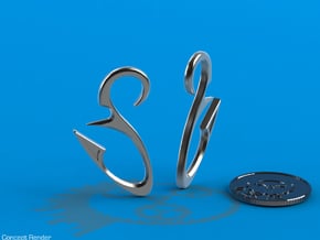 Drophook Earrings - 10g in Polished Bronzed Silver Steel