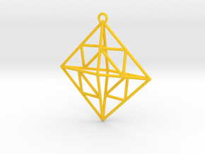 OCTAHEDRON Earring / Pendant Nº2 in Yellow Processed Versatile Plastic