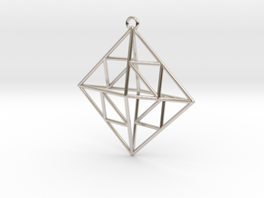 OCTAHEDRON Earring / Pendant Nº2 in Rhodium Plated Brass