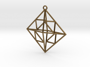 OCTAHEDRON Earring / Pendant Nº2 in Polished Bronze