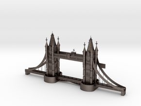 London Bridge 3d Printing in Polished Bronzed Silver Steel