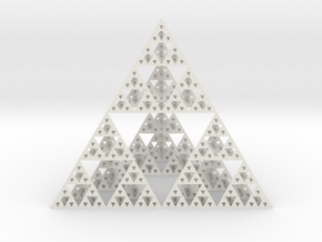 Sierpinski tedrahedron : Cm:10 x / 12 y / 10 z in White Natural Versatile Plastic