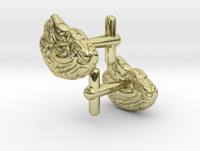 Anatomical Brain Cufflinks in 18k Gold