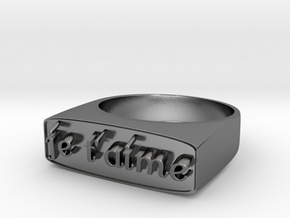 RING   " Je t'aime "   U.S Size  8 in Polished Silver
