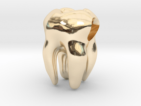 Tooth Charm / Pendant in 14k Gold Plated Brass