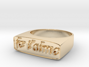 RING   " Je t'aime "   U.S Size  6 3/4 in 14K Yellow Gold