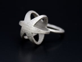 3D STAR GLITZ SPARKLE RING - size 7 in Polished Nickel Steel