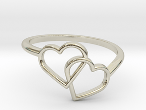 Interlocking Hearts Ring in 14k White Gold