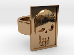 Phantom Skull Ring in Polished Brass