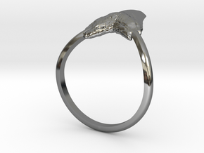 Shark Tooth Pinky Ring in Fine Detail Polished Silver