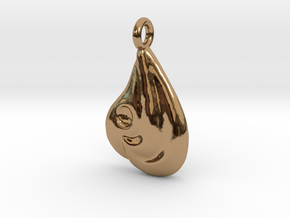 Heart Wave Pendant in Polished Brass